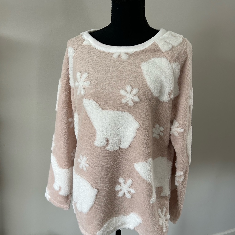 Chelsea & Theodore Polar Bear Sweater - Pink and White